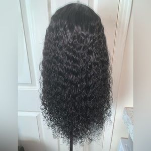 Curly Long 22” 100% Human Hair Silky Headband Wig